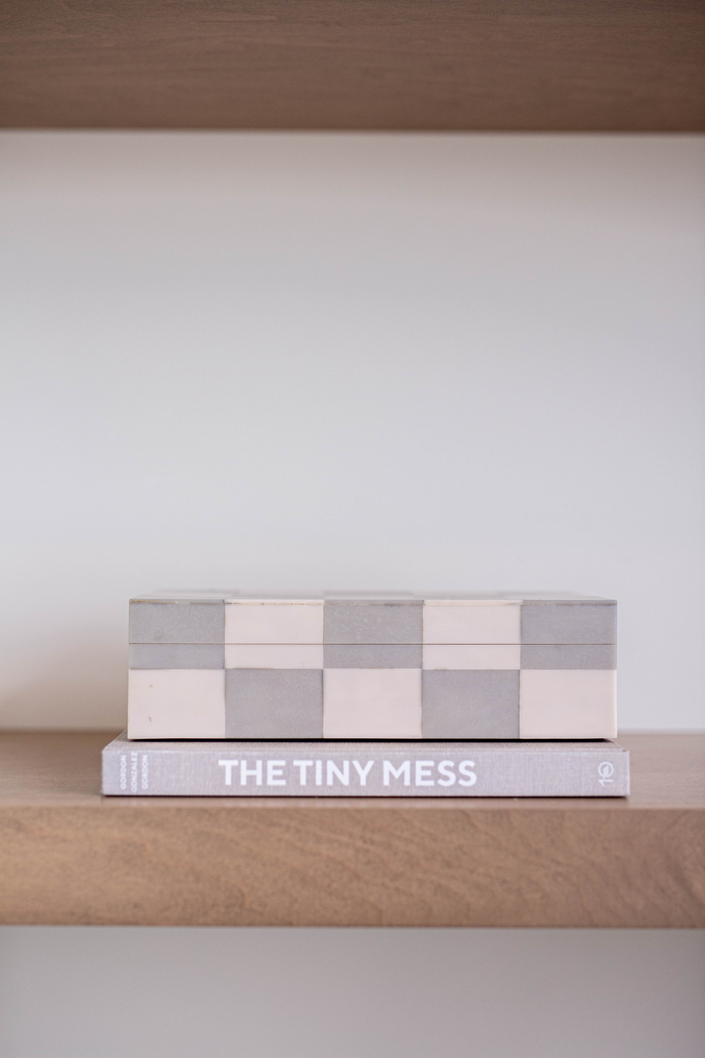 Checkered Gray & White Decor Box