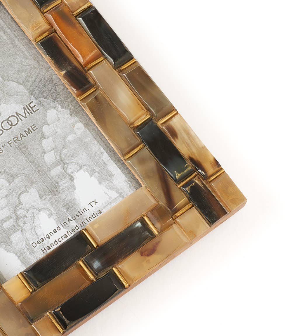 Kachhua 4x6 Beveled Picture Frame - Assorted Carved Horn