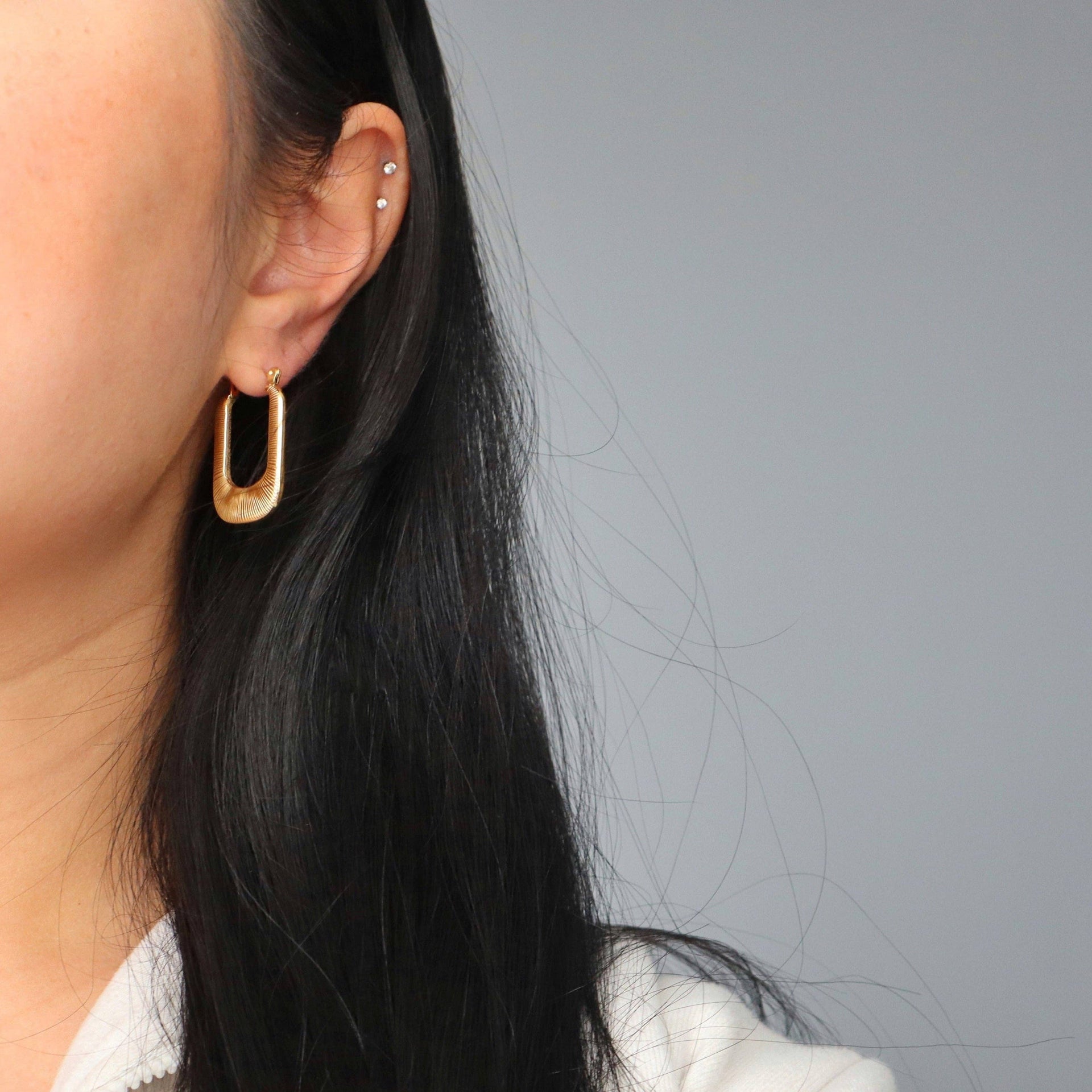 Luna Hoops | Gold Textured Hoop earrings