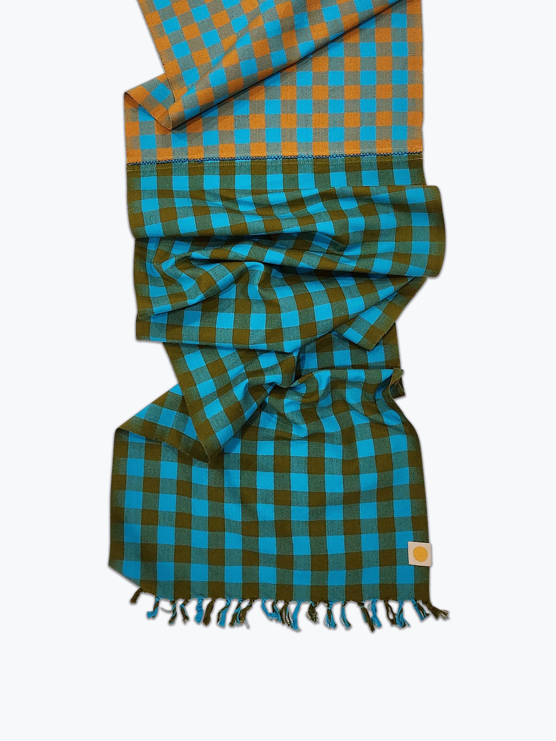Chunky Plaid Table Runner - Pond