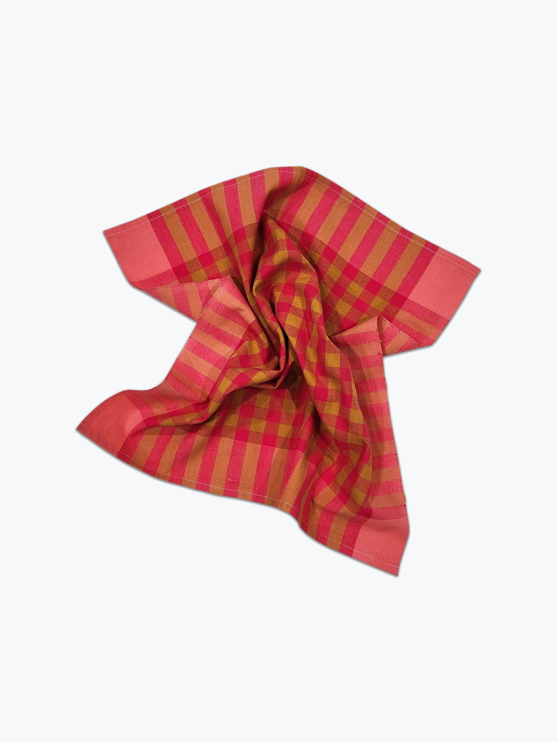Grid Napkin Pair - Coral - All Roads