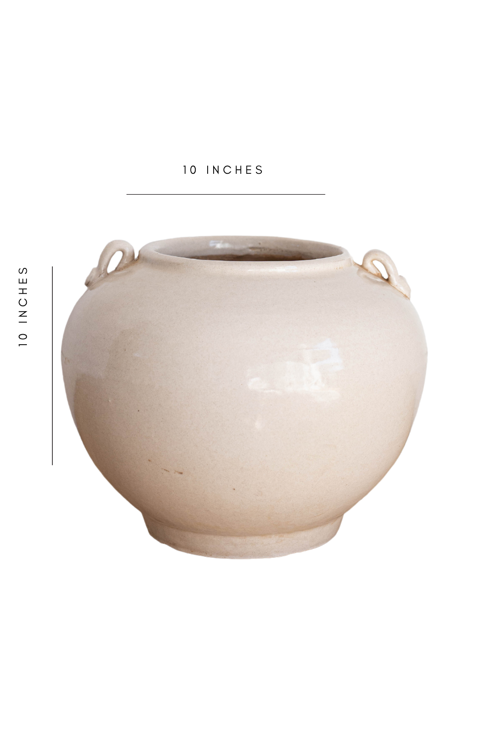 Cream Glazed Vintage Pot Vase - Luxe B Co