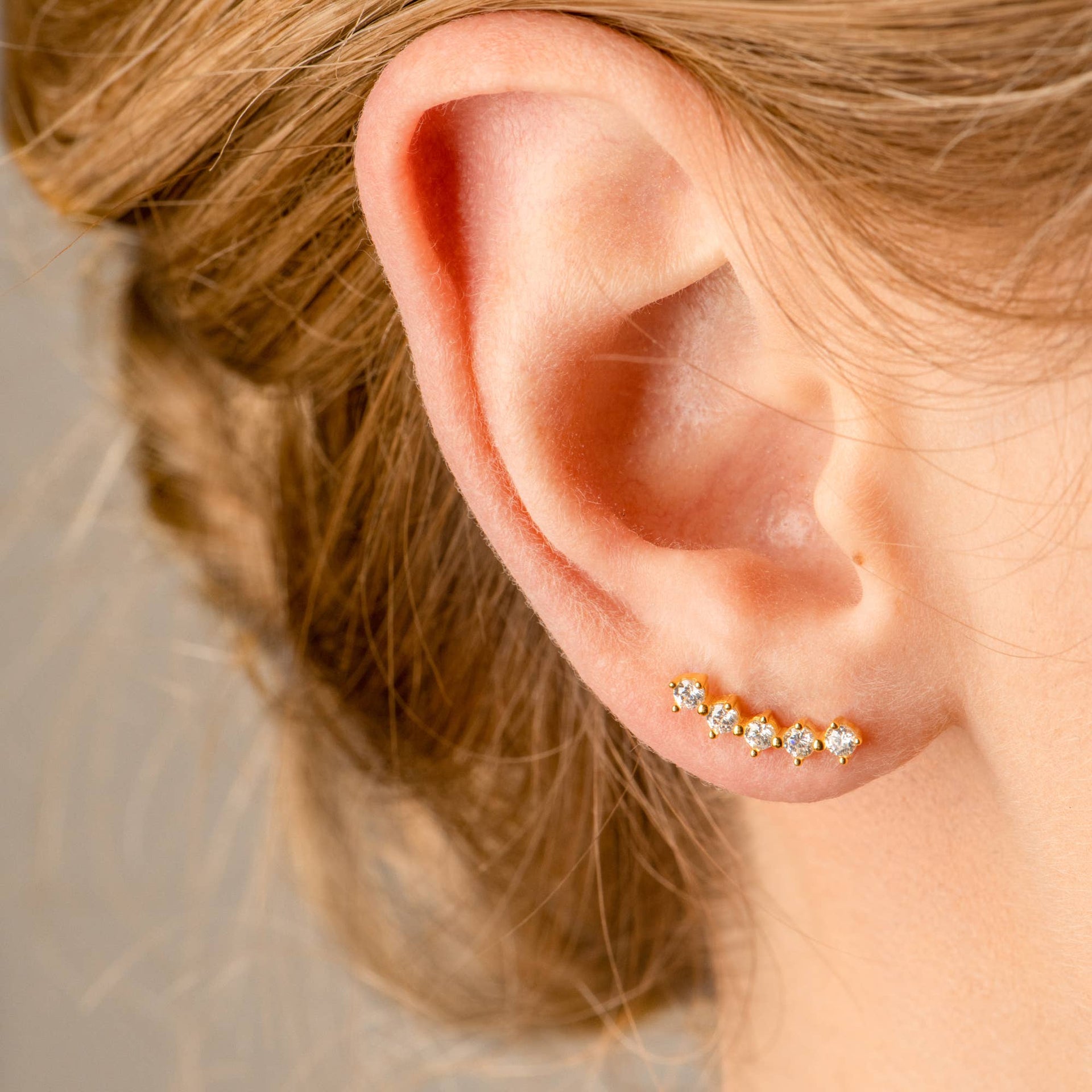 Lucy Climber Studs: Gold Earrings