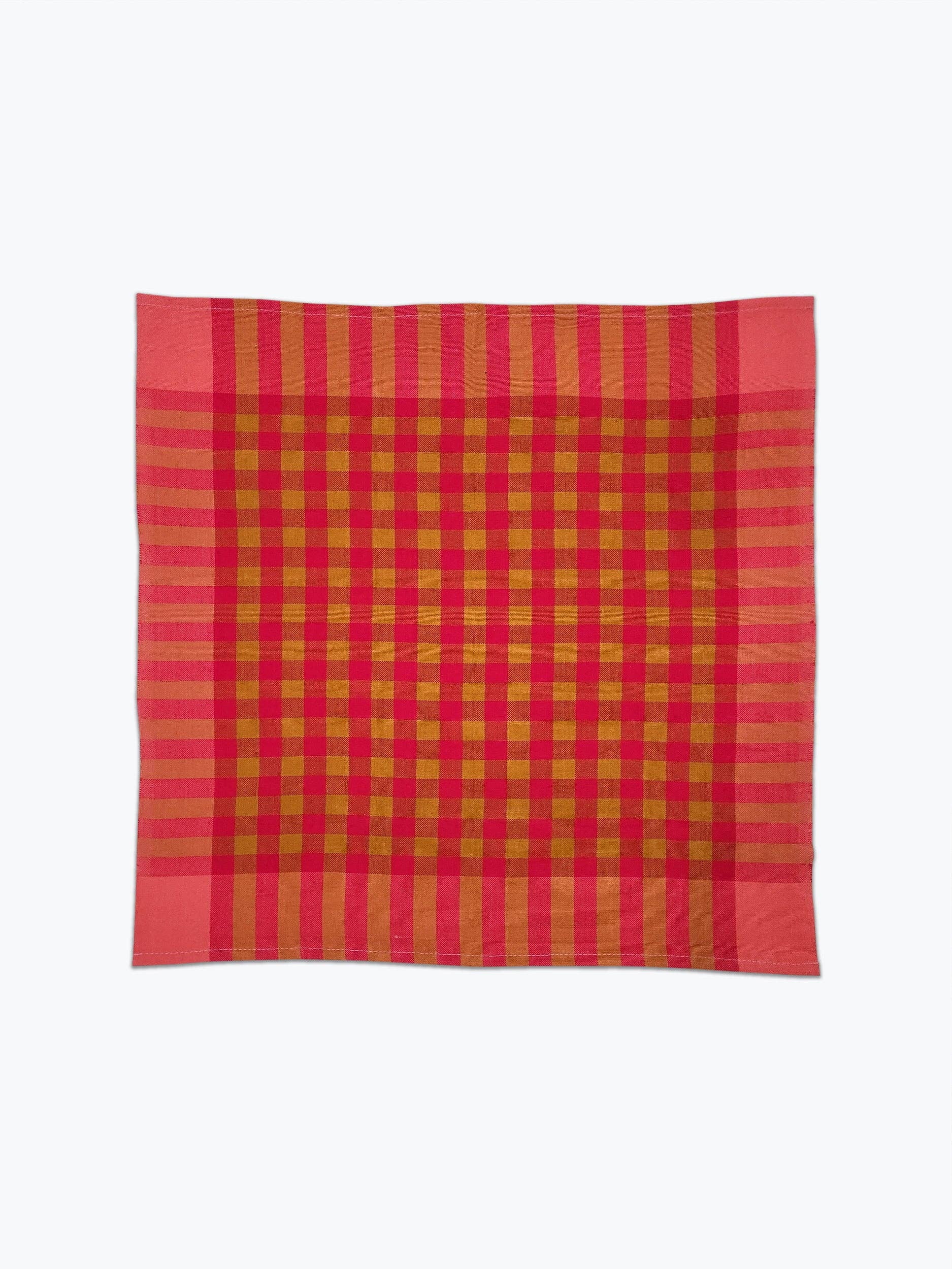 Grid Napkin Pair - Coral - All Roads