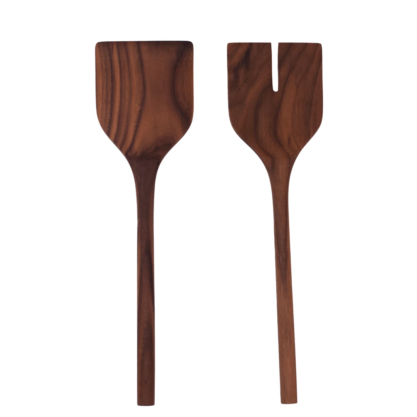 13” Walnut Salad Server Set