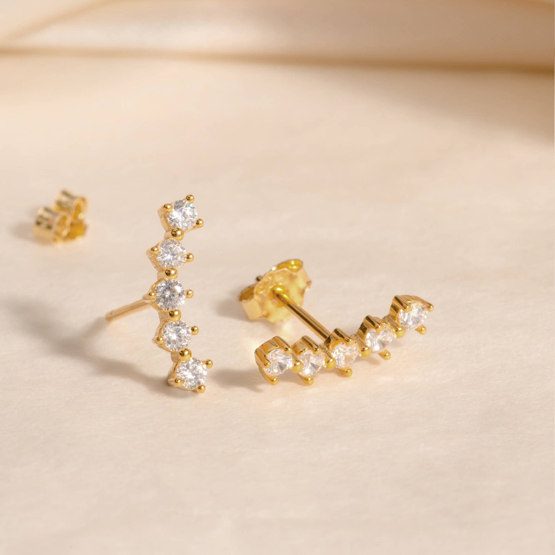 Lucy Climber Studs: Gold Earrings