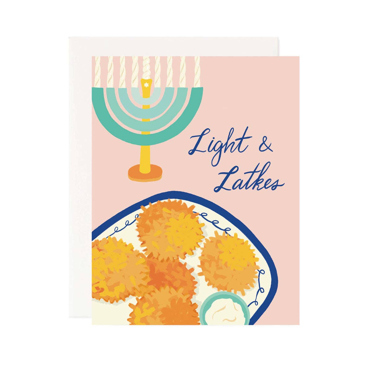 Light & Latkes Hanukkah Card