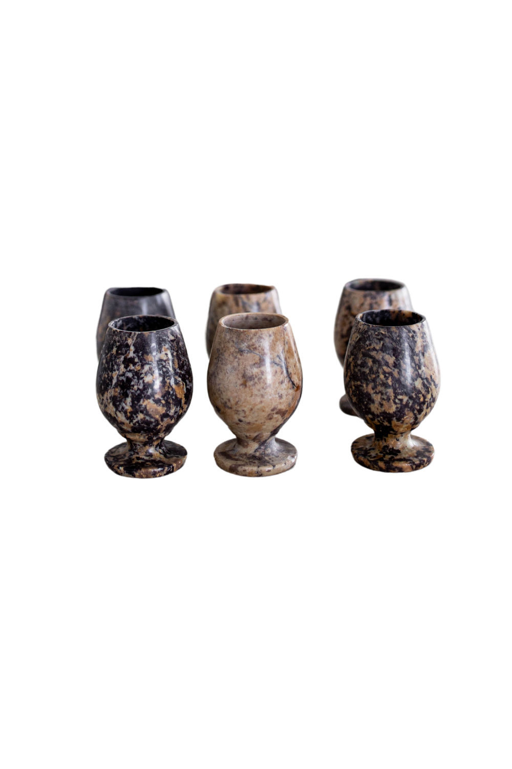 Brown Soapstone Shot Glasses