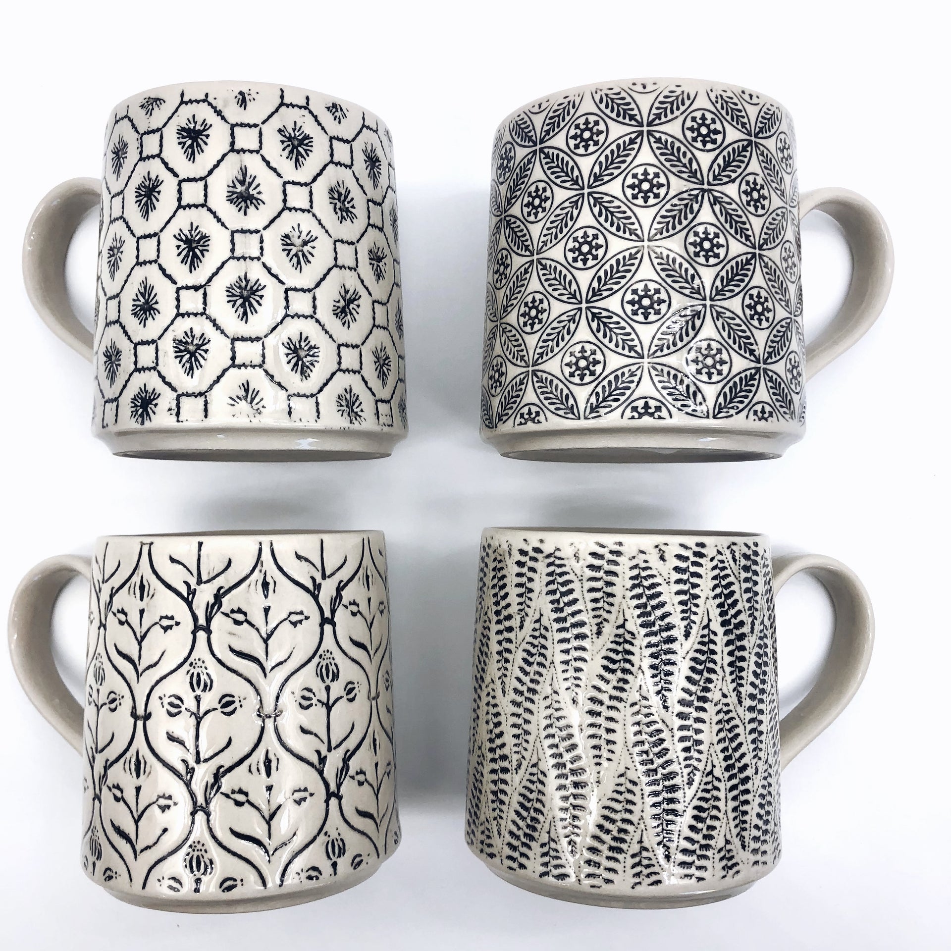 Hand-Stamped Mug with Pattern