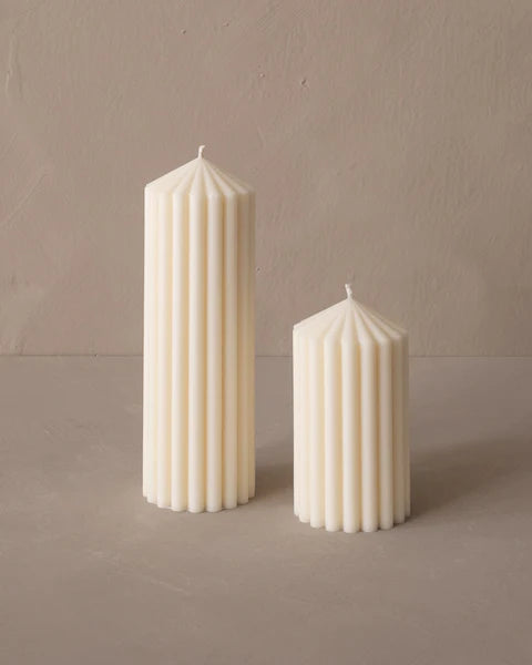 Ribbed Pillar Candle