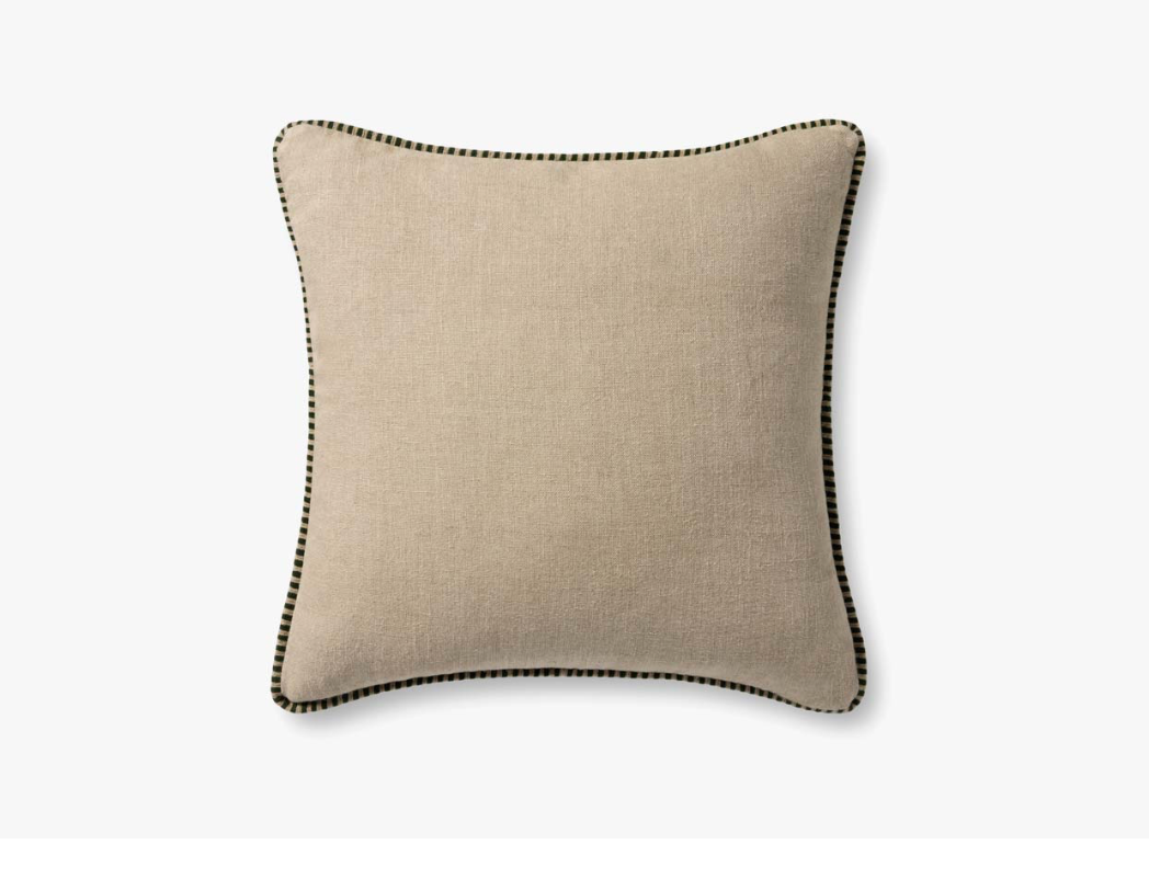 "Green" Beige Pillow 22 x 22 - Loloi