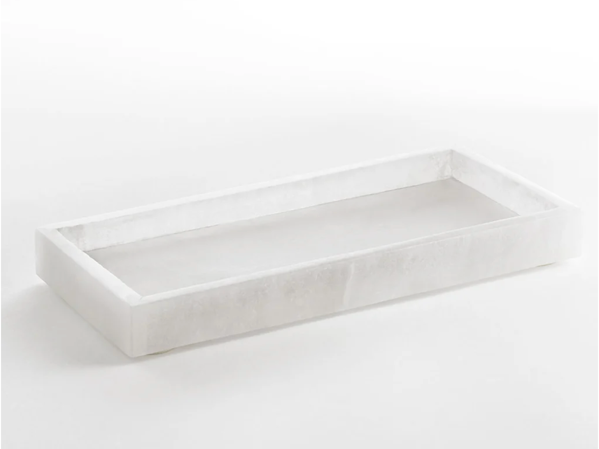 Alabaster Bath Tray 5x10" white- Kassatex New York