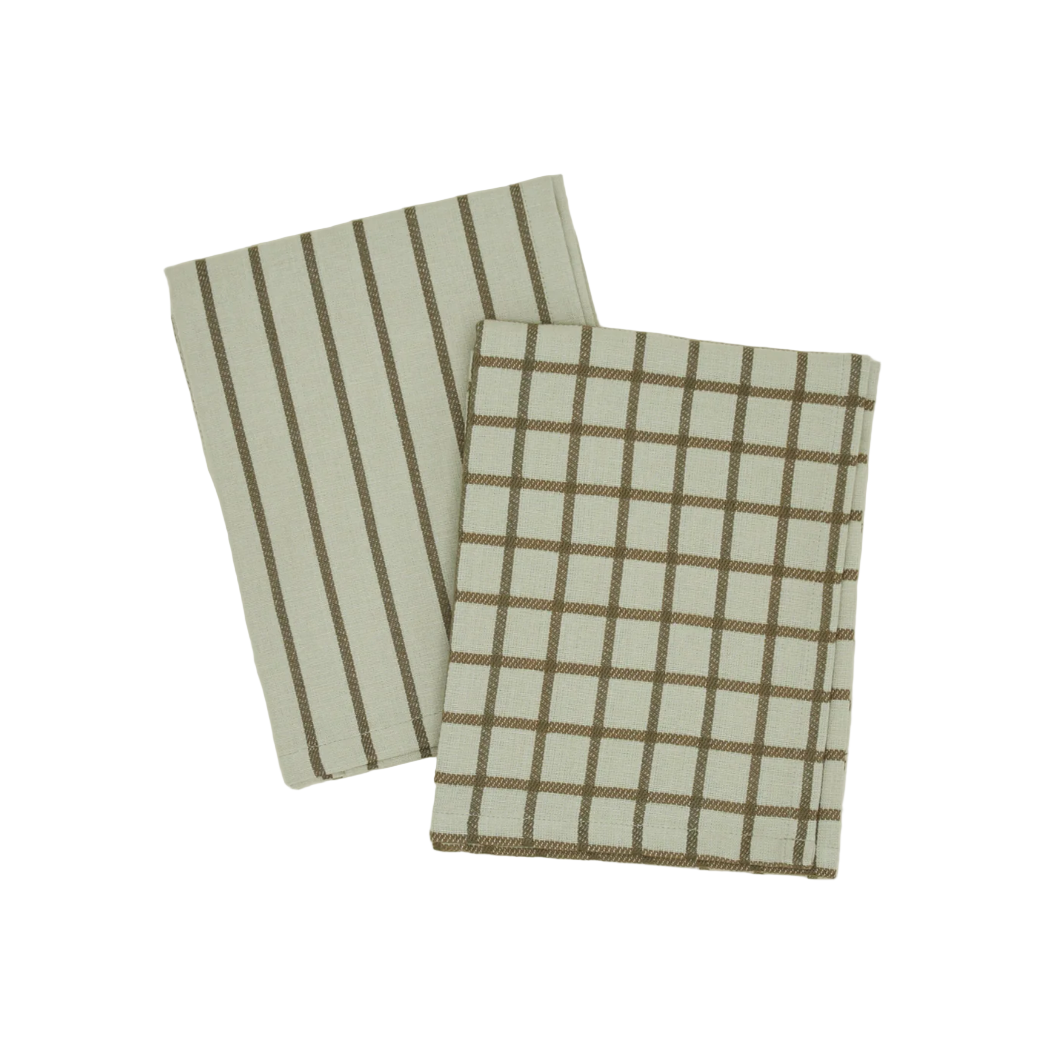 Essential Yarn Dyed Dish Towel Blush or Sage- Hawkins New York