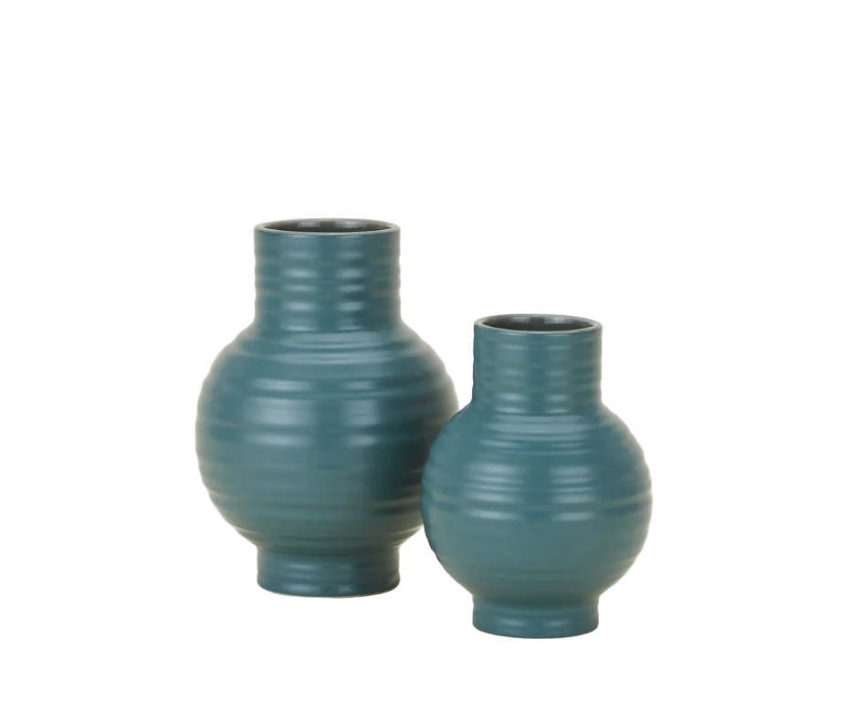 Essential Ceramic Vase - Peacock- Hawkins New York