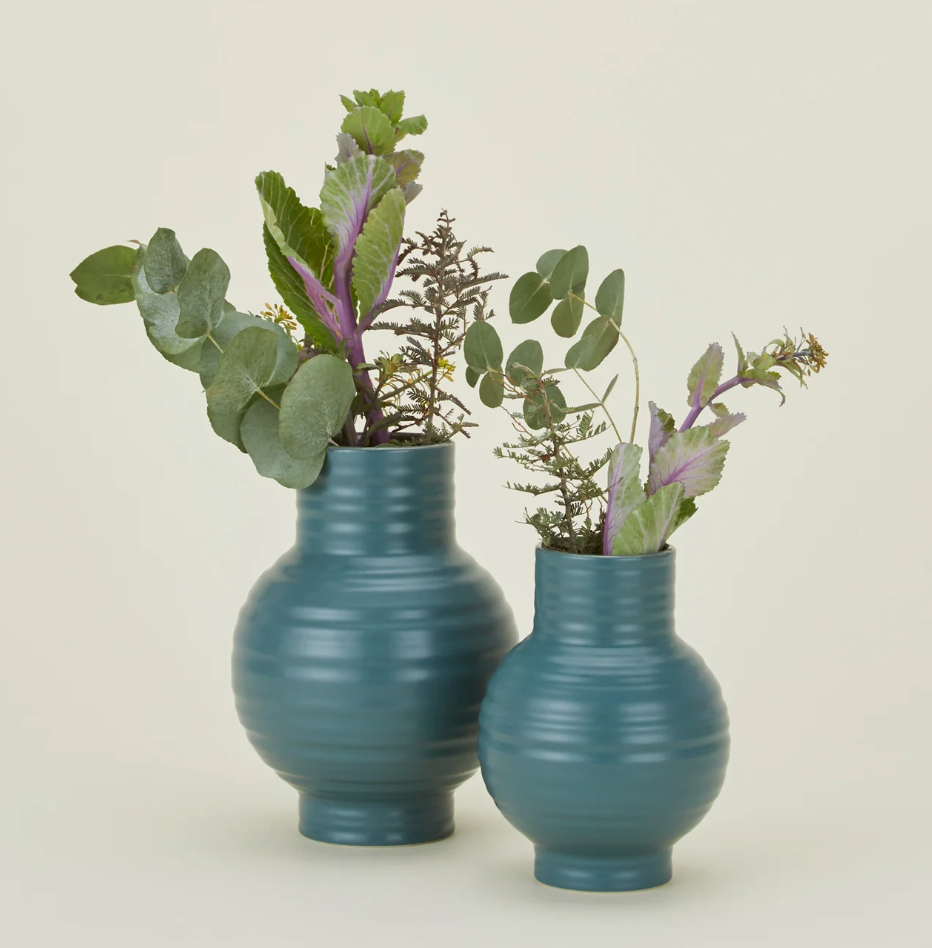 Essential Ceramic Vase - Peacock- Hawkins New York