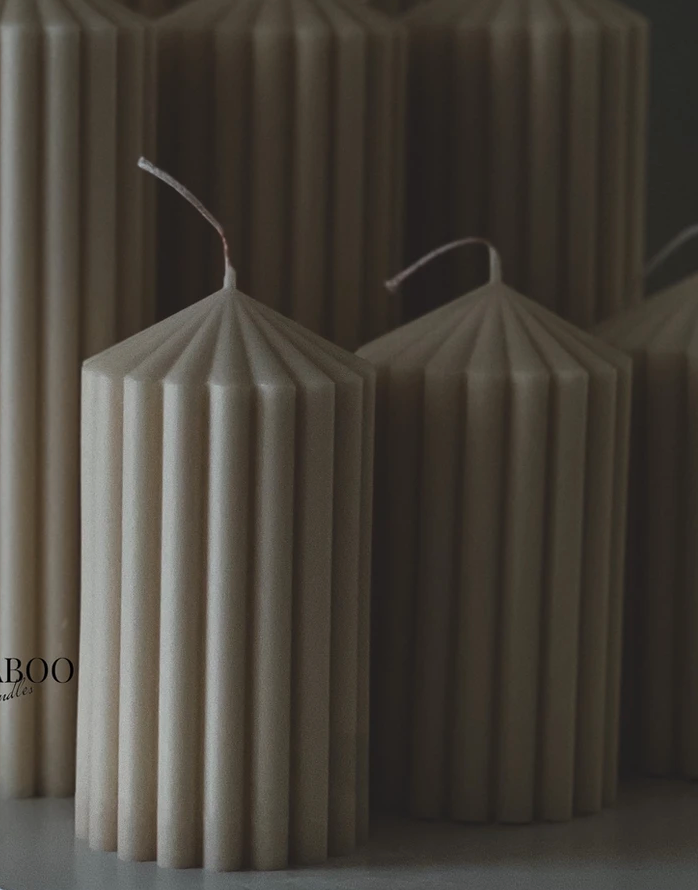 Ribbed Pillar Candle