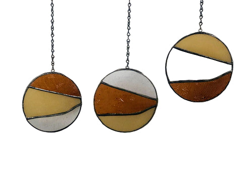 Circles (yellow/blush/clear) Stained Glass
