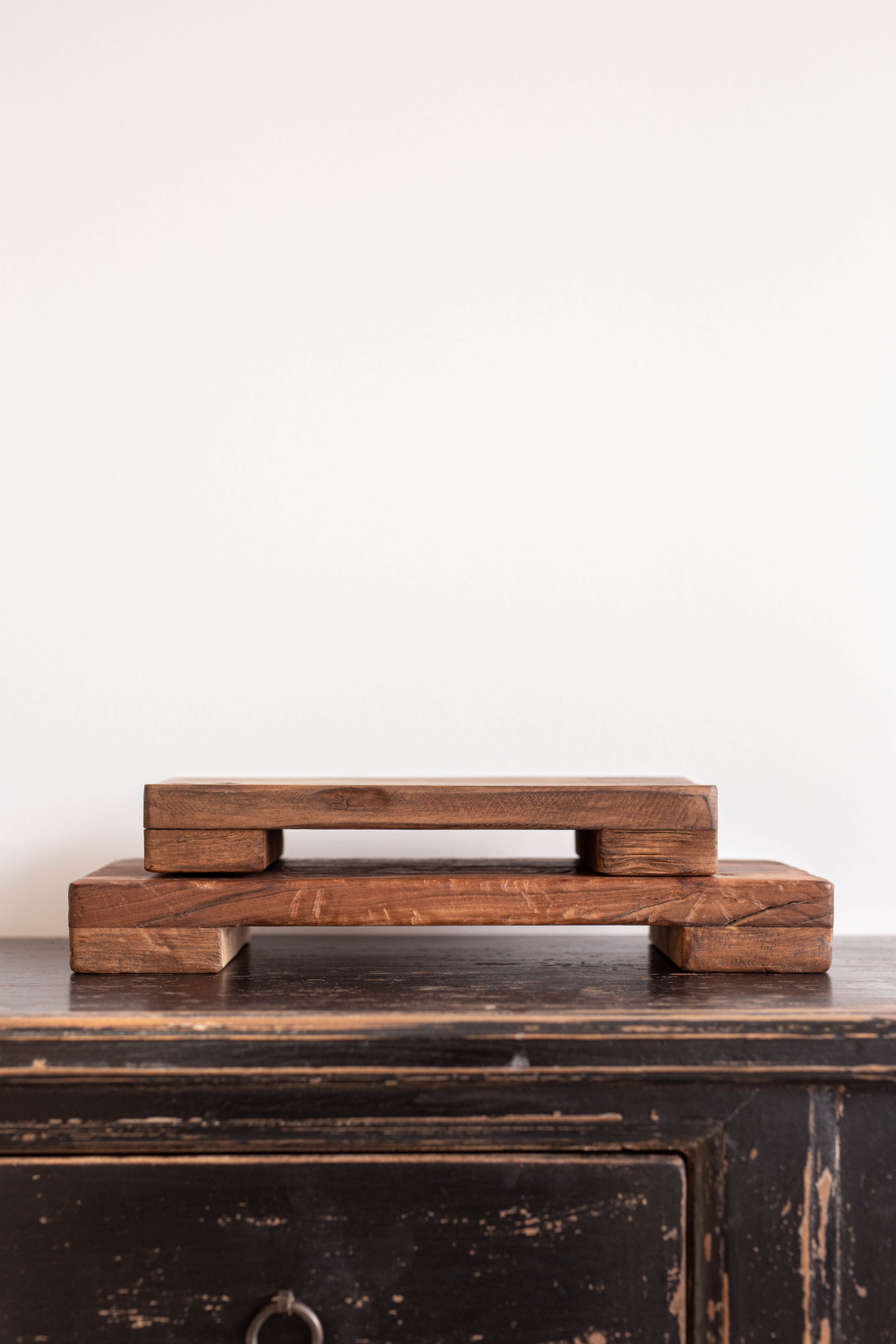 Trivet Riser Solid Reclaimed Wood Mocha Stain - Luxe B Co