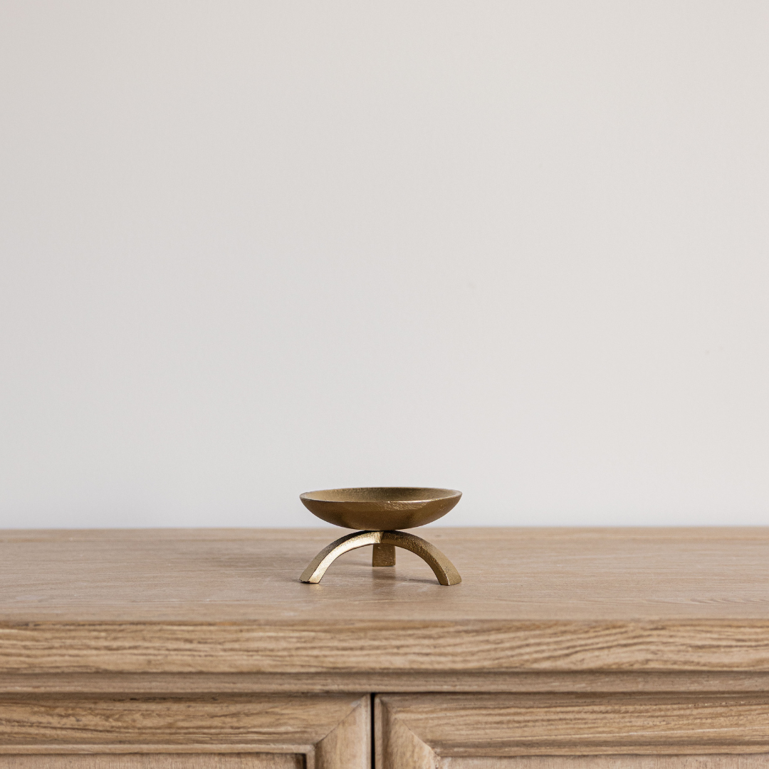 Brass Tripod Pillar Candle Holder - Luxe B Co