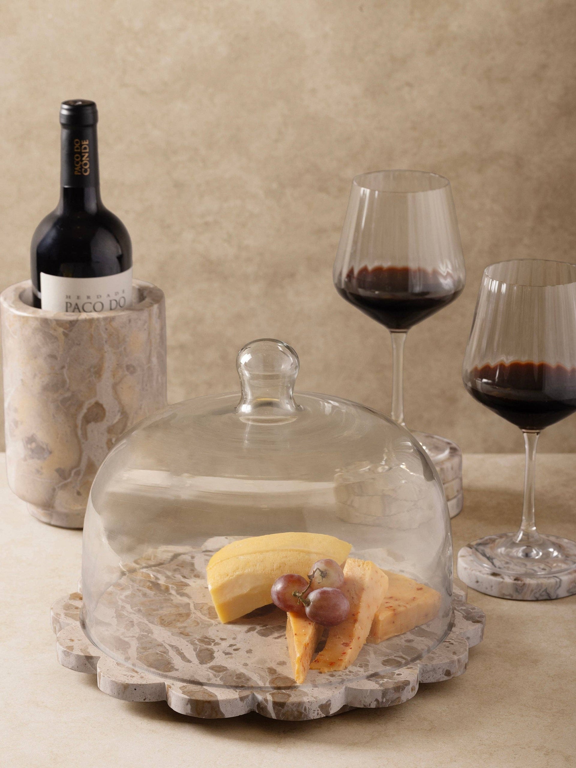 Viola Serving Board with Cloche - 12" D x 8" H - GAURI KOHLI