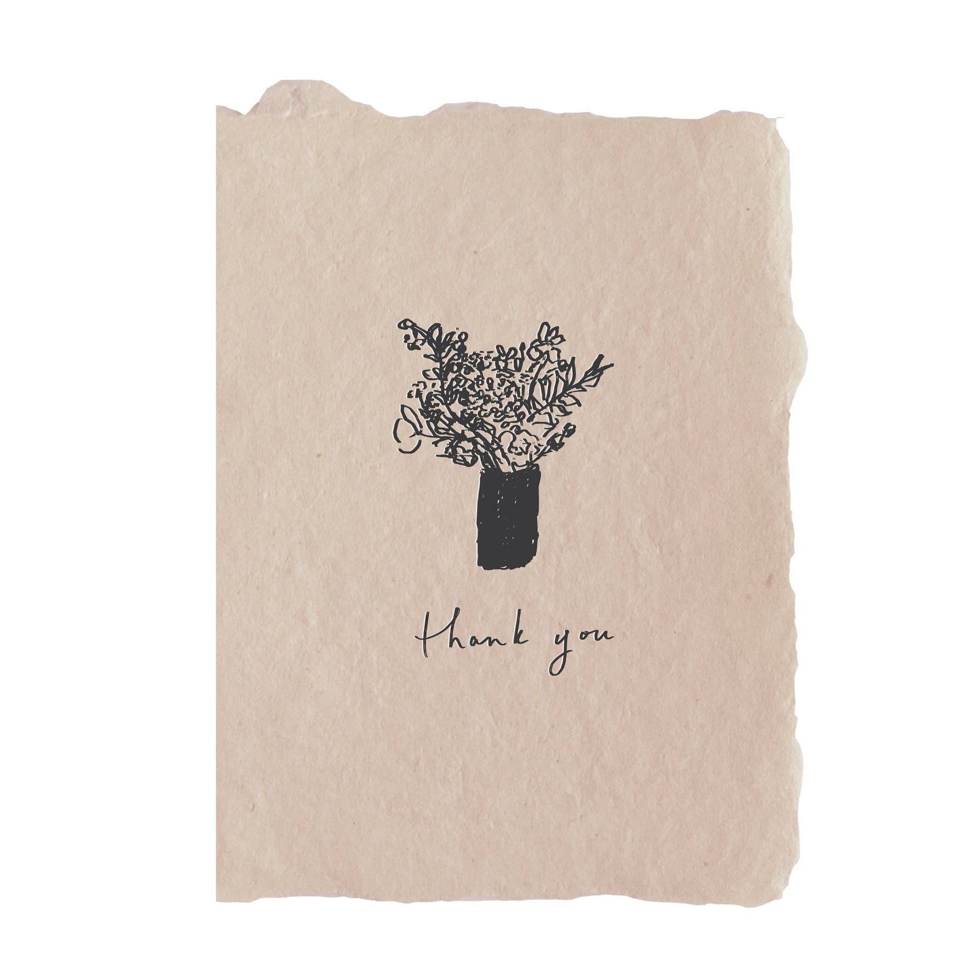 Thank you bouquet on rose card - farmette
