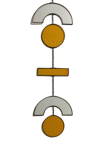 Sun Catcher Circles Gold Stained Glass
